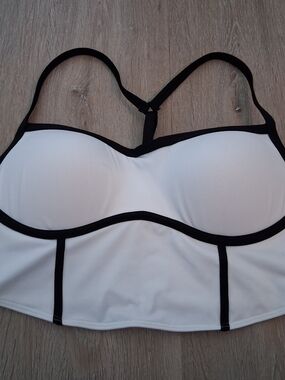 Victoria's Secret White Bustier Bra with Black Trim
